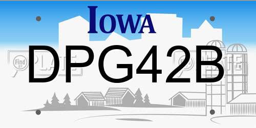 DPG42B Iowa License Plate