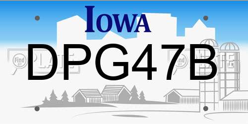 DPG47B Iowa License Plate