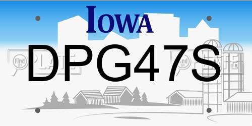 DPG47S Iowa License Plate