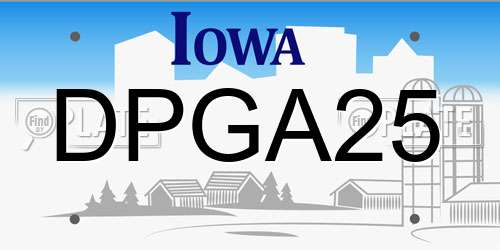 DPGA25 Iowa License Plate