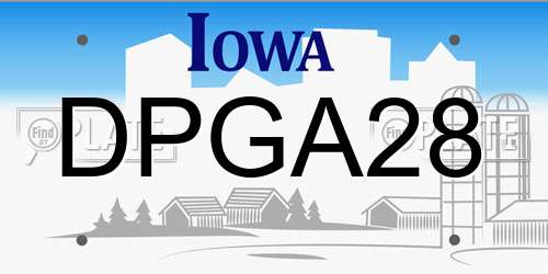 DPGA28 Iowa License Plate