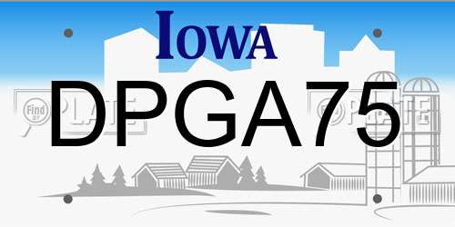 DPGA75 Iowa License Plate