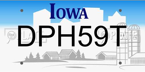 DPH59T Iowa License Plate