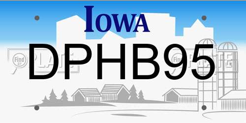 DPHB95 Iowa License Plate