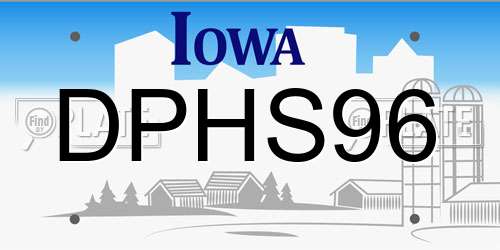 DPHS96 Iowa License Plate
