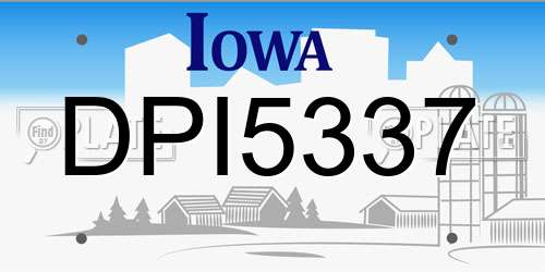 DPI5337 Iowa License Plate