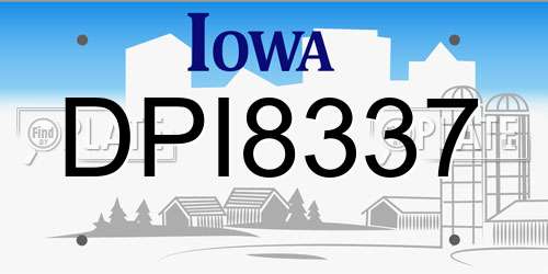 DPI8337 Iowa License Plate