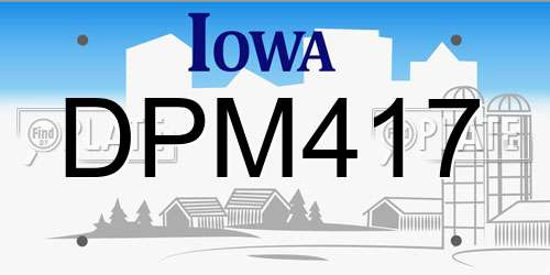 DPM417 Iowa License Plate