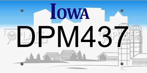 DPM437 Iowa License Plate