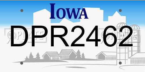 DPR2462 Iowa License Plate