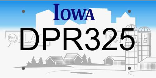 DPR325 Iowa License Plate