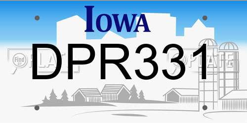 DPR331 Iowa License Plate
