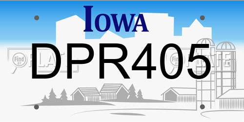 DPR405 Iowa License Plate
