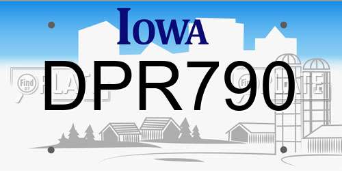 DPR790 Iowa License Plate