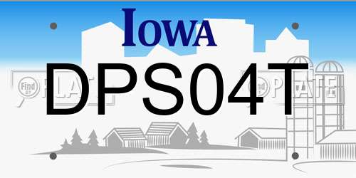 DPS04T Iowa License Plate
