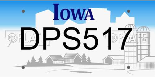 DPS517 Iowa License Plate