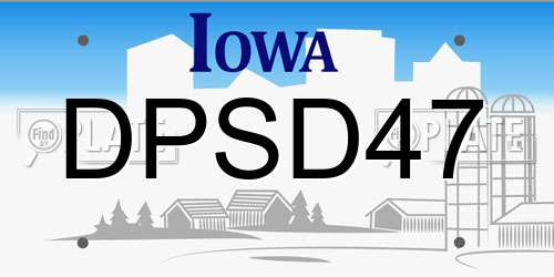 DPSD47 Iowa License Plate