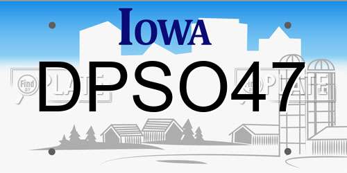 DPSO47 Iowa License Plate
