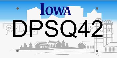 DPSQ42 Iowa License Plate
