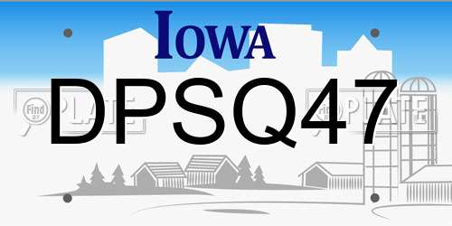 DPSQ47 Iowa License Plate