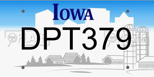 DPT379 Iowa License Plate
