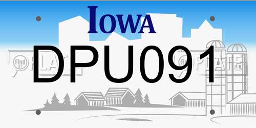 DPU091 Iowa License Plate