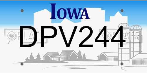 DPV244 Iowa License Plate