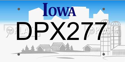 DPX277 Iowa License Plate