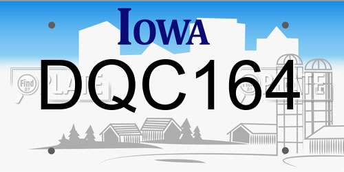 DQC164 Iowa License Plate