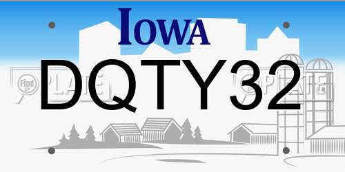 DQTY32 Iowa License Plate