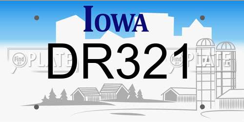 DR321 Iowa License Plate