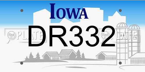 DR332 Iowa License Plate