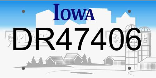 DR47406 Iowa License Plate