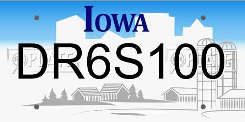 DR6S100 Iowa License Plate