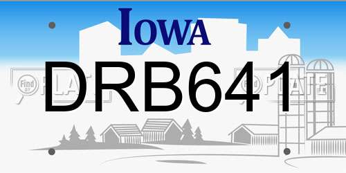 DRB641 Iowa License Plate