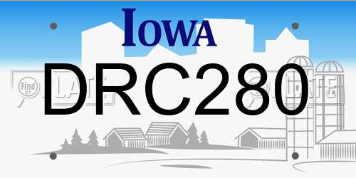 DRC280 Iowa License Plate