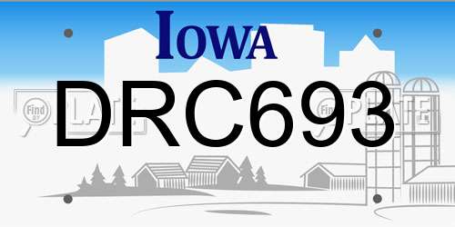 DRC693 Iowa License Plate