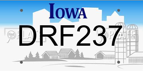 DRF237 Iowa License Plate