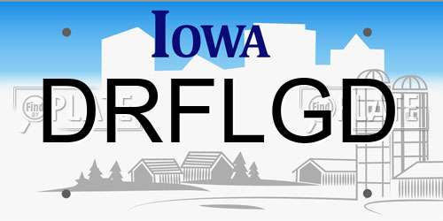 DRFLGD Iowa License Plate