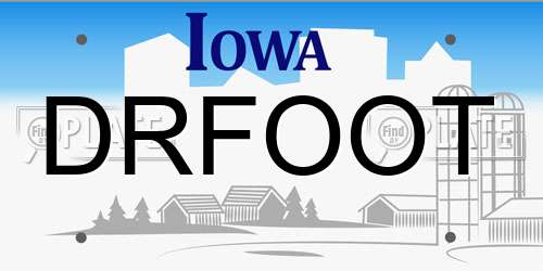 DRFOOT Iowa License Plate