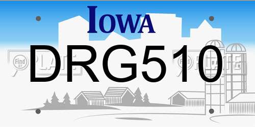 DRG510 Iowa License Plate