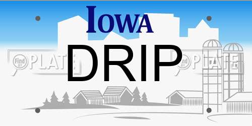 DRIP Iowa License Plate