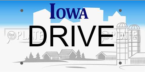 DRIVE Iowa License Plate
