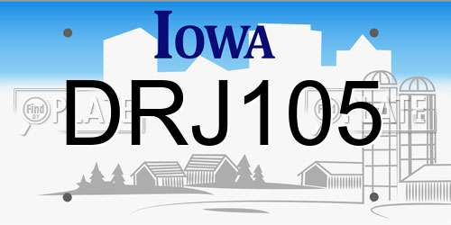 DRJ105 Iowa License Plate