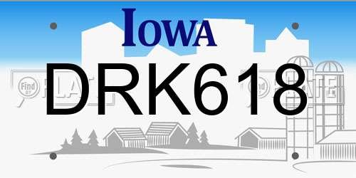 DRK618 Iowa License Plate