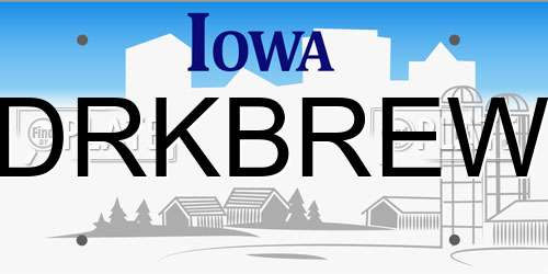 DRKBREW Iowa License Plate