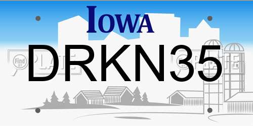 DRKN35 Iowa License Plate