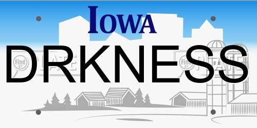 DRKNESS Iowa License Plate
