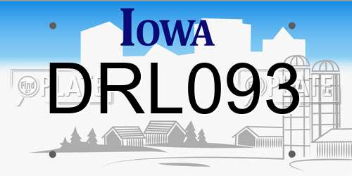 DRL093 Iowa License Plate