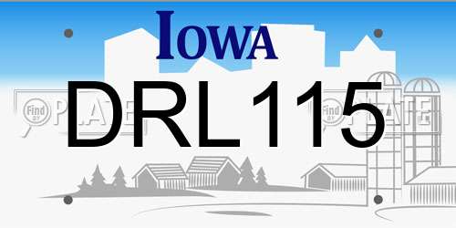 DRL115 Iowa License Plate
